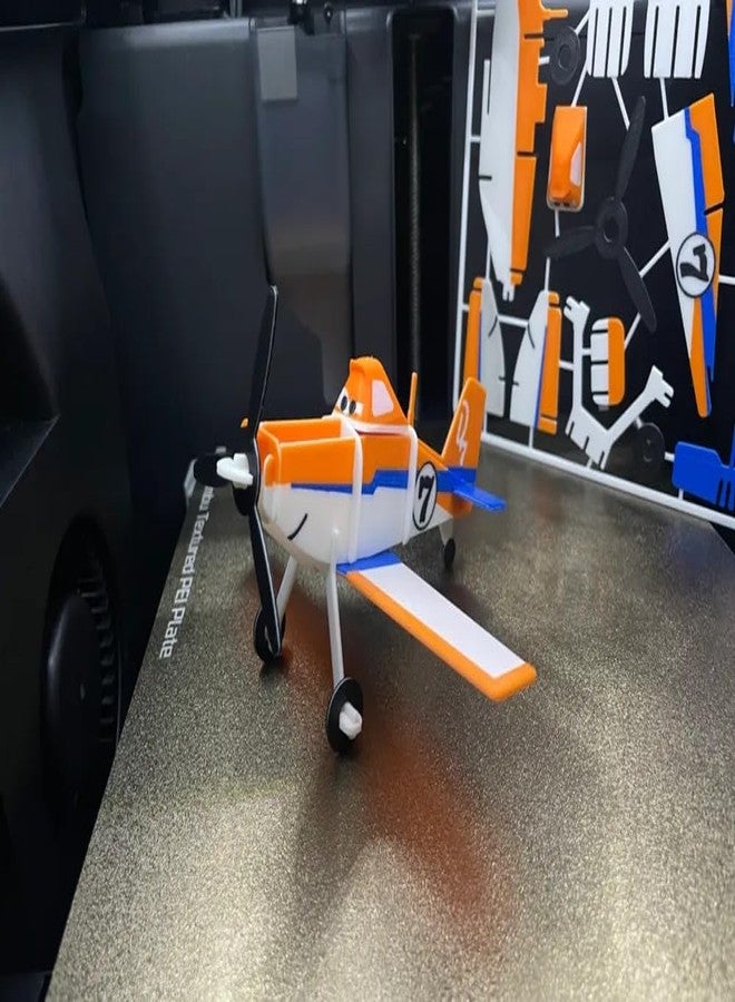 3D Craft DIY Model Airplane Kit, Orange and White Colour, Plastic Construction - Image 1